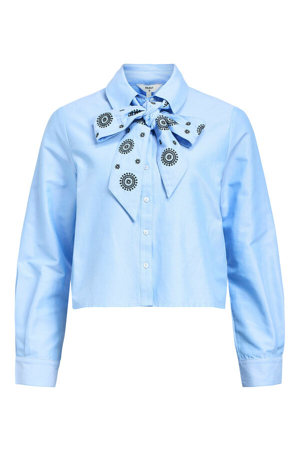 Object Camisa de la&ccedil;o bordado Azul