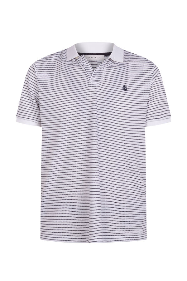 Cortefiel Polo estrutura piquei de raias  Branco