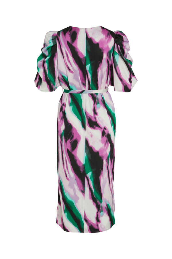 Vila Vestido midi con mangas fruncidas Verde