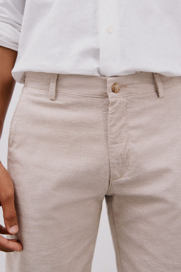 Cortefiel Bermudas Oxford cal&ccedil;as chino Tostado