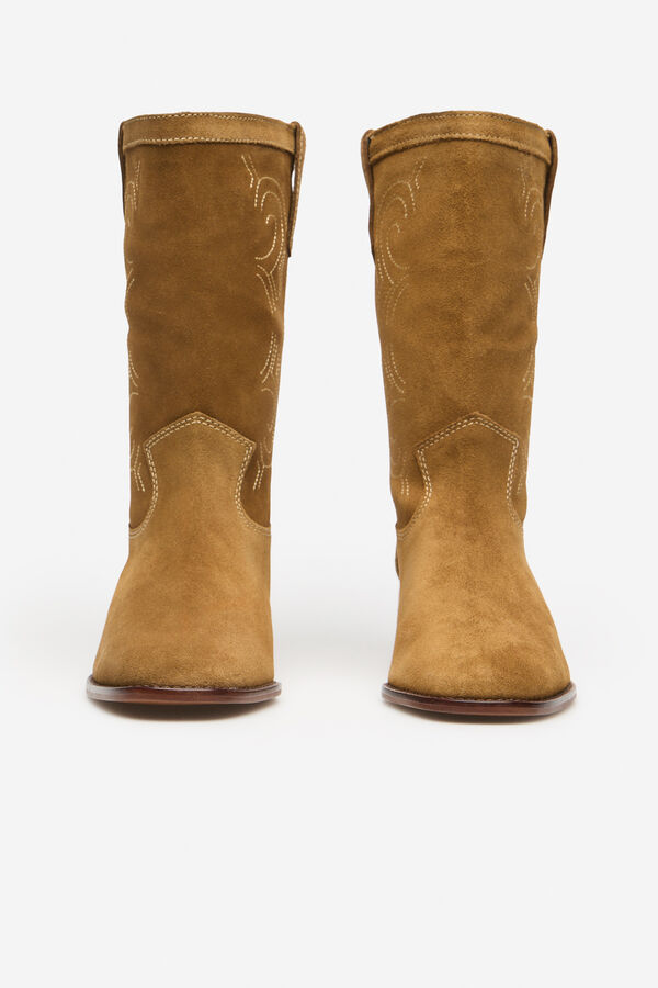 Cortefiel Bota serraje pespunte a contraste Beige