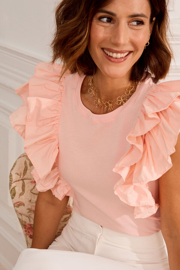 Pol&iacute;n Et Moi Camiseta con volantes Odelia Coral