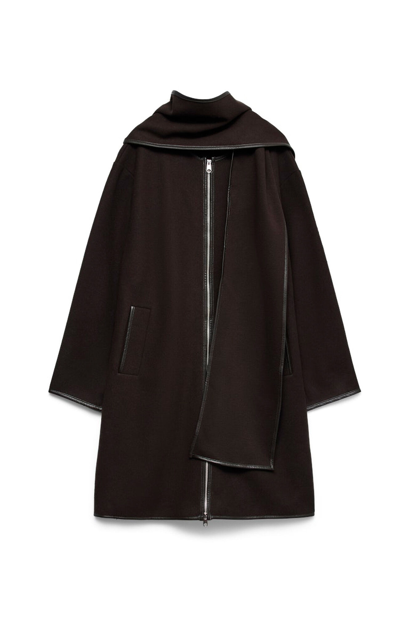 Vero Moda Abrigo de pa&ntilde;o con detalle de bufanda