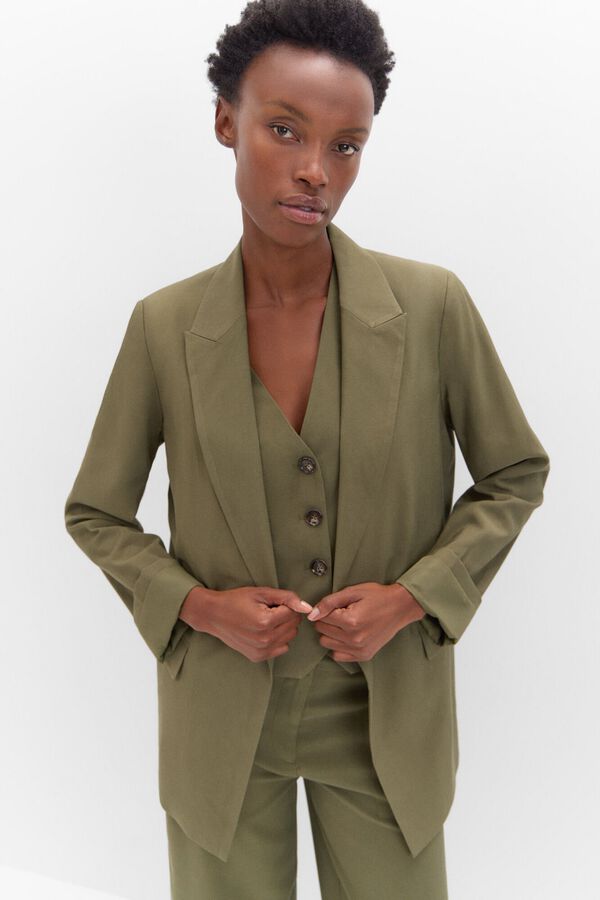Cortefiel Blazer fluida Verde