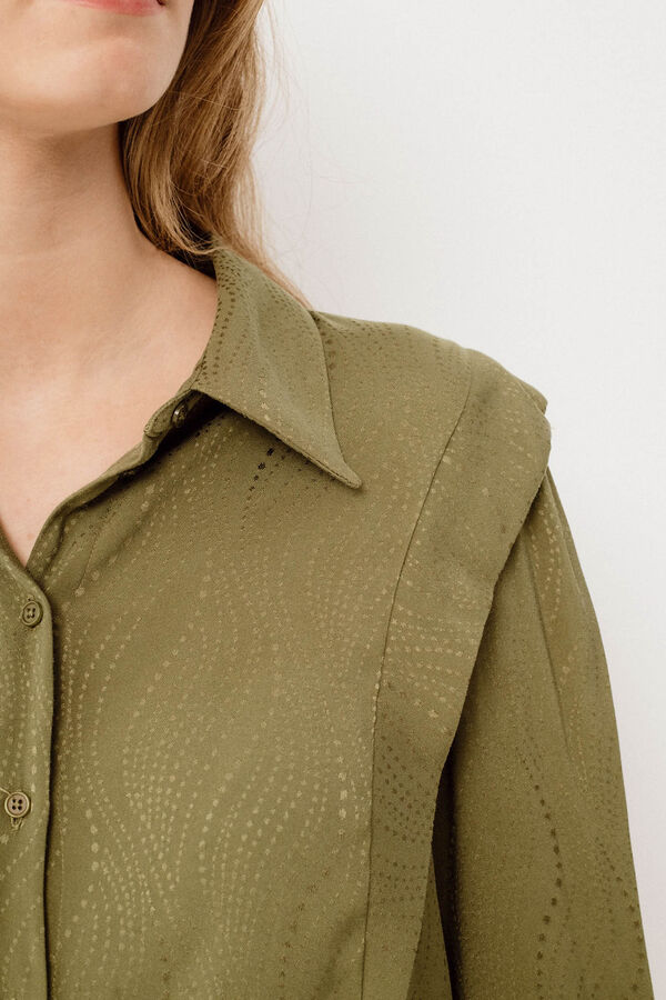 Vila Blusa manga larga estampada Verde oscuro