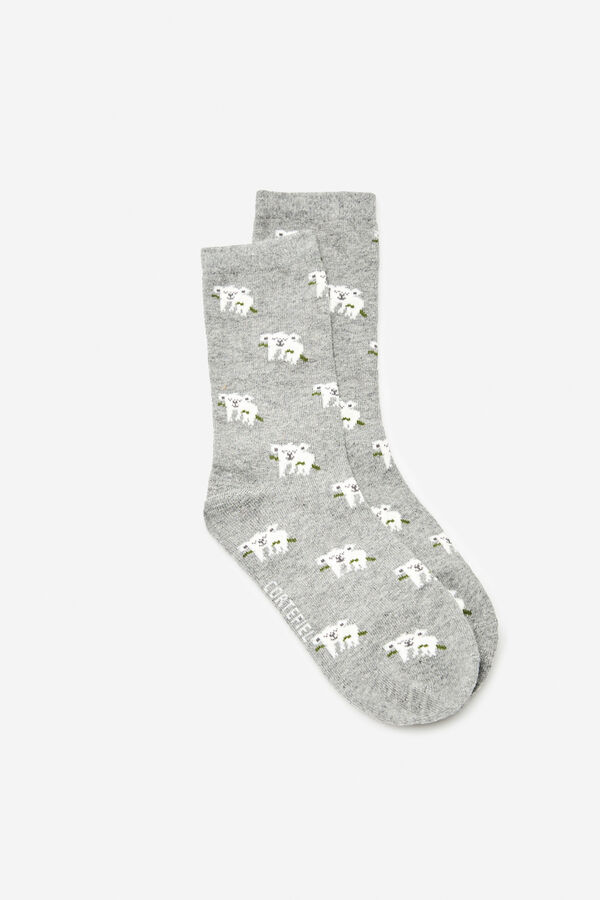 Cortefiel Calcetines largos koalas Gris
