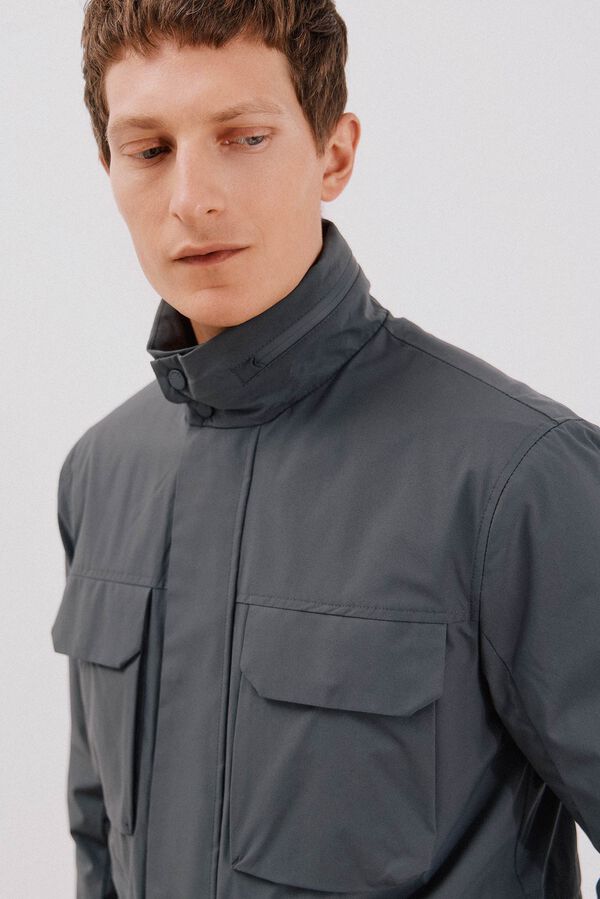 Cortefiel Chaqueta t&eacute;cnica 4 bolsillos Gris