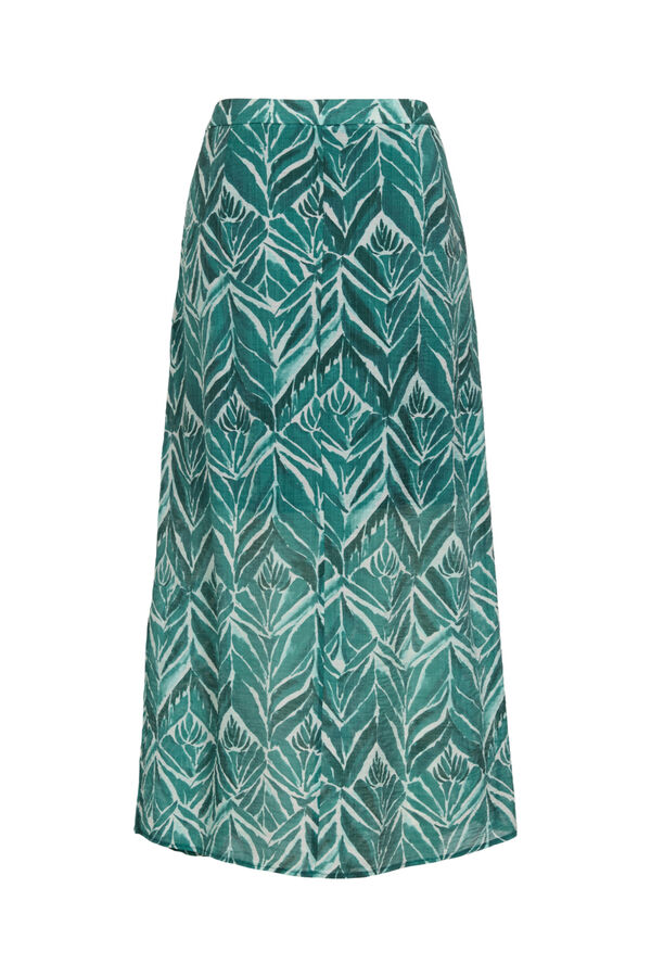 Vila Falda midi estampada con viscosa Estampado verde