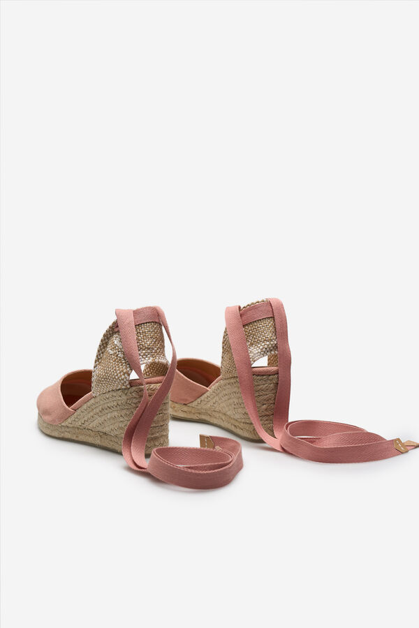 Casta&ntilde;er Alpargata con cu&ntilde;a Carina lona Rosa