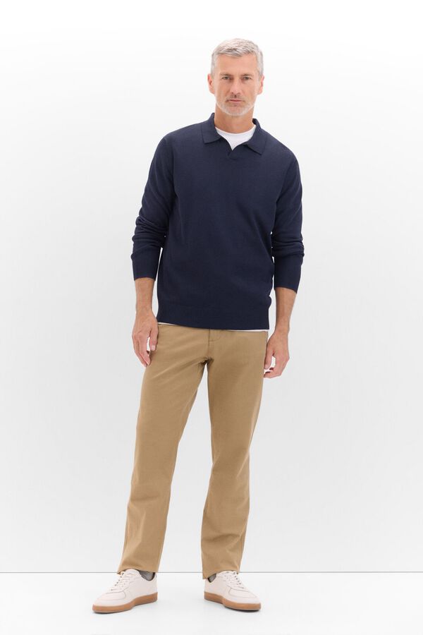 Cortefiel Jersey ponto pesco&ccedil;o polo Azul