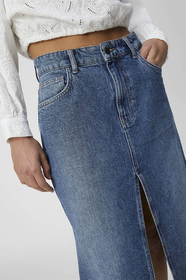 Object Falda midi vaquera Azul