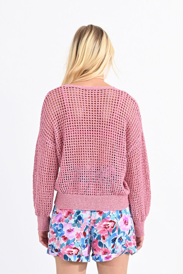 Molly Bracken Camisola de mulher de manga comprida em malha mesclada Subiu