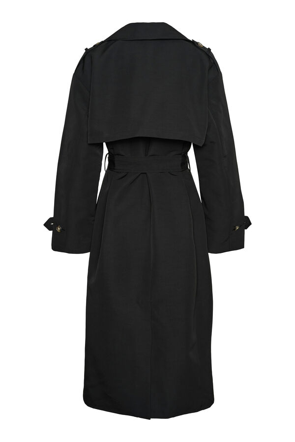 Vero Moda Gabardina longo b&aacute;sico Preto