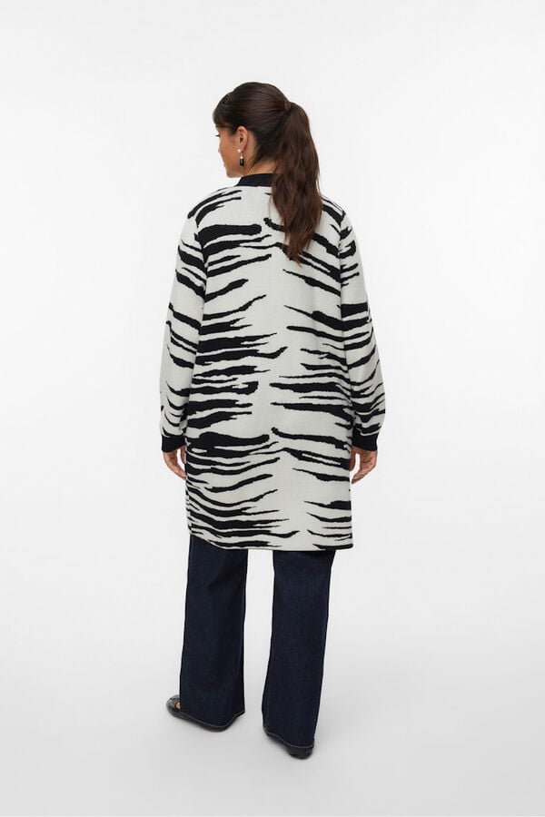 Vero Moda Curve C&aacute;rdigan de punto Curve Estampado blanco