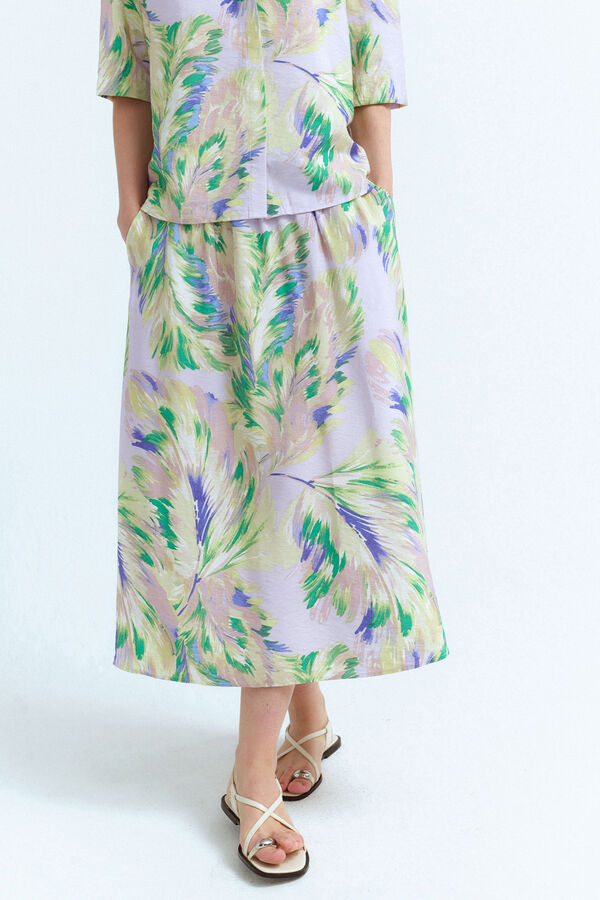 Vila Saia midi com viscose Roxo