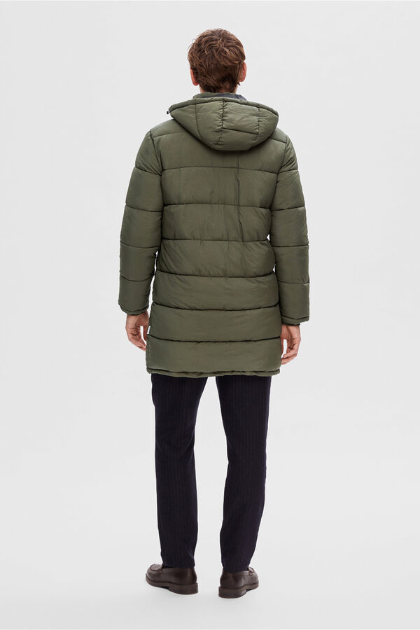 Selected Plum&iacute;fero por encima de la rodilla repelente al agua elaborado 100% con Nylon reciclado Verde