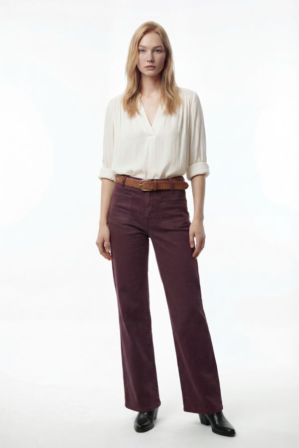 Vila Pantal&oacute;n vaquero con bolsillos delanteros Morado