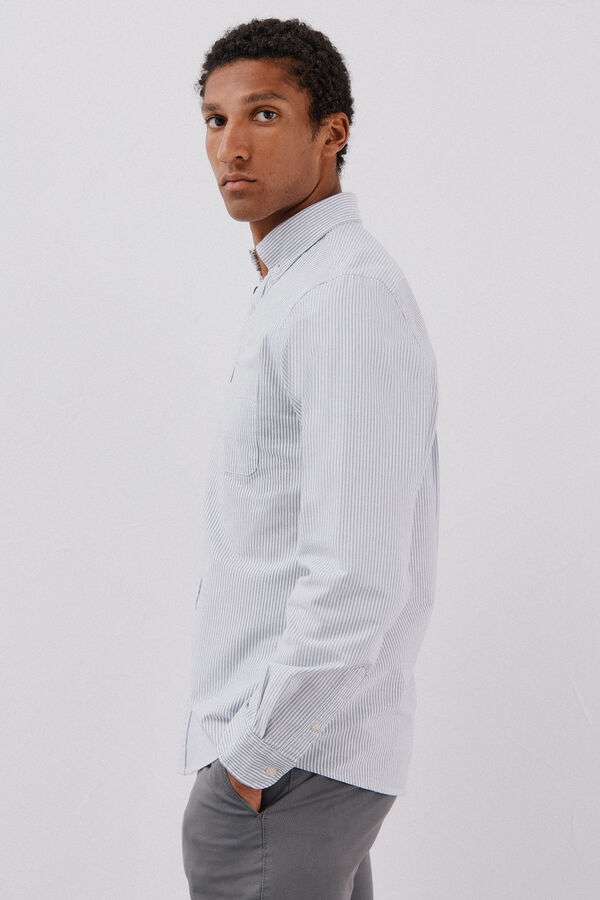 Cortefiel Camisa oxford raya candela Azul marino