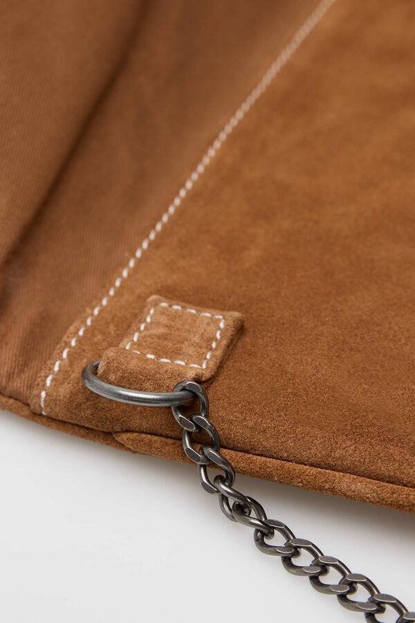 Slowlove Saco de ombro em pele rachada Castanho