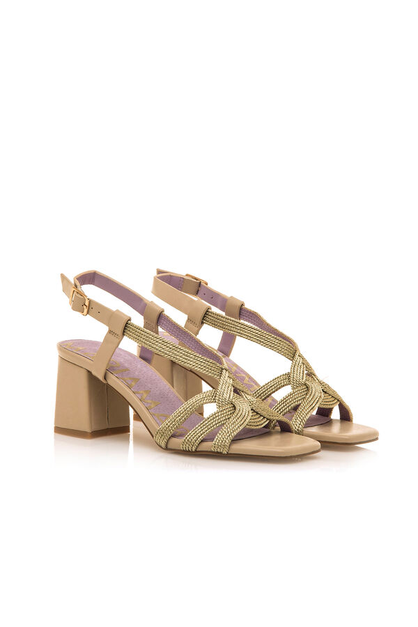 Maria Mare Sand&aacute;lia de salto alto Dourado