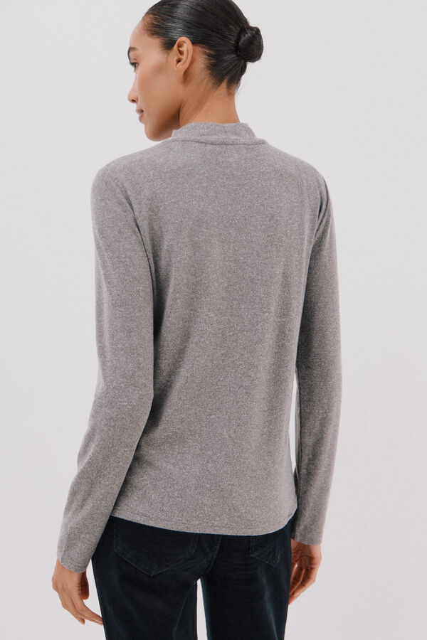 Cortefiel Camiseta con detalle strass Gris