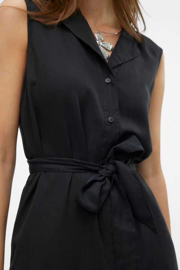 Vero Moda Vestido midi camisero Negro