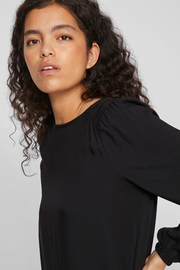 Vila Blusa manga comprida abalonada Preto