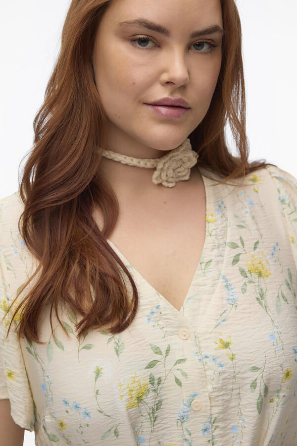 Vero Moda Curve Vestido curto de manga curta tamanho grande Cinzento