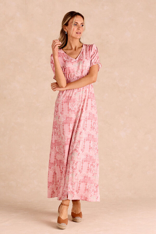 Pol&iacute;n Et Moi Vestido largo maquillaje Rosa
