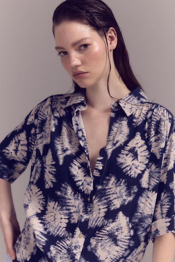 Slowlove Camisa estampado tie dye Estampado azul