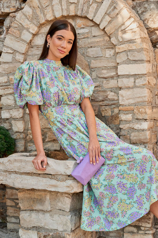 Pol&iacute;n Et Moi Vestido midi con flores Verde