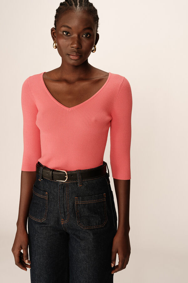 Grace & Mila Jersey de punto de canal&eacute; Coral