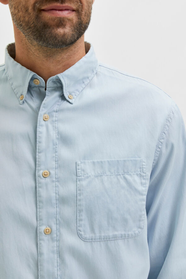 Cortefiel Camisa de manga comprida bolso Azul
