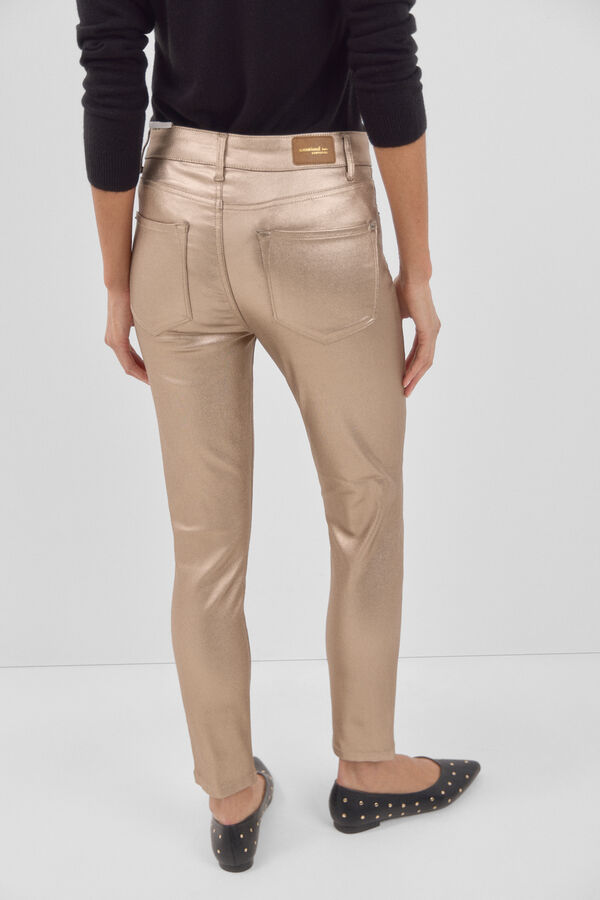 Cortefiel Cal&ccedil;as Sensational Resinados Dourado