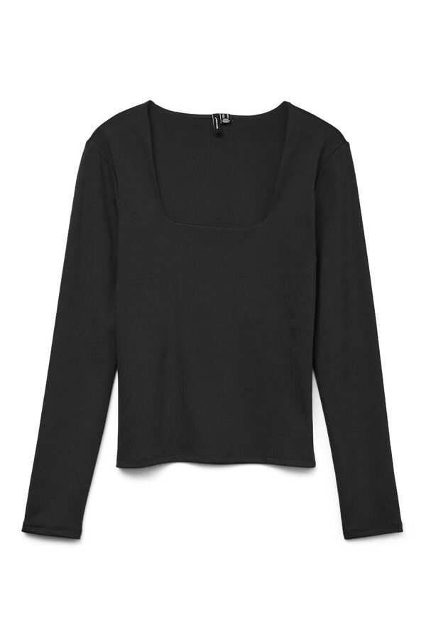 Vero Moda Top de manga comprida com manga quadrado Preto