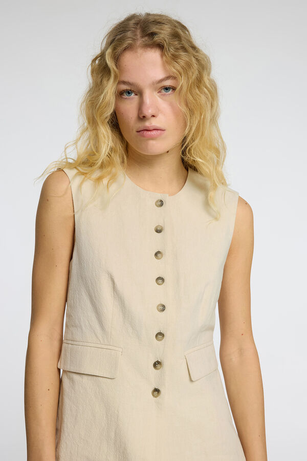 Selected Femme Top/ Colete abotoado Cinzento