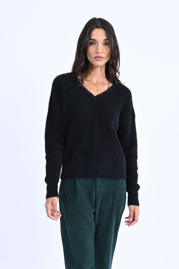 Molly Bracken Camisola de manga comprida com renda Preto