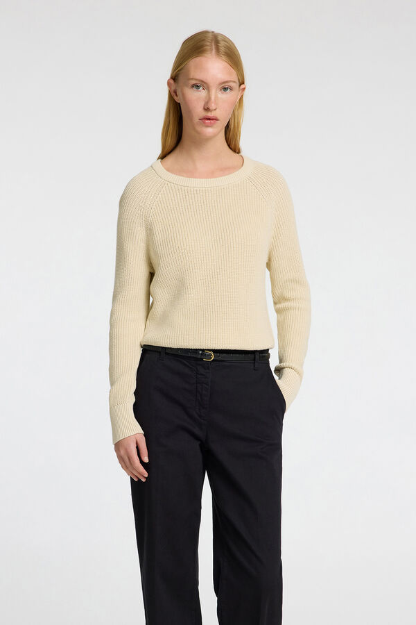 Selected Femme Camisola canelada 100% algodão orgânico Cinzento