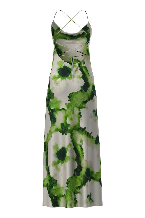 Object Vestido tirantes satinado Verde oscuro