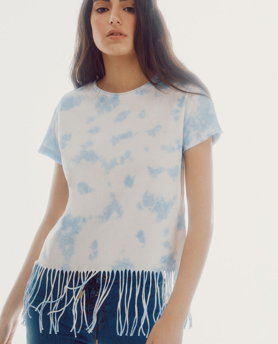 Slowlove Camiseta con bajo de flecos