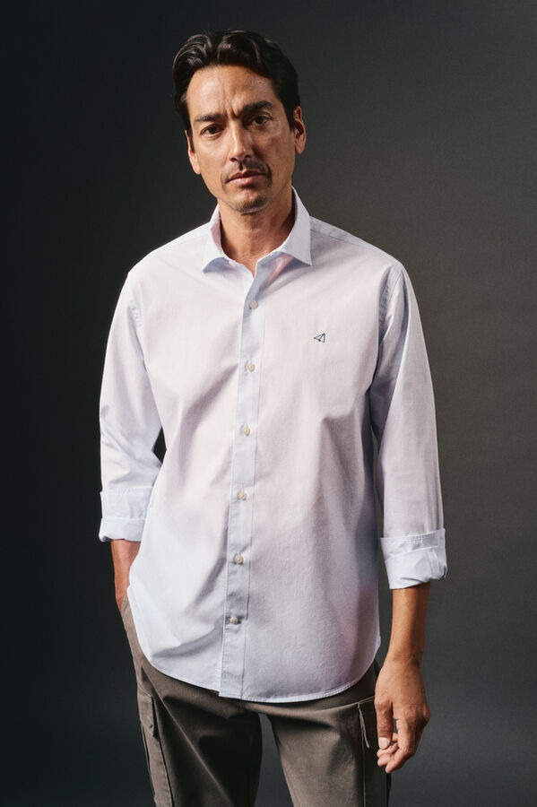 OOTO Camisa cuadros popel&iacute;n Azul