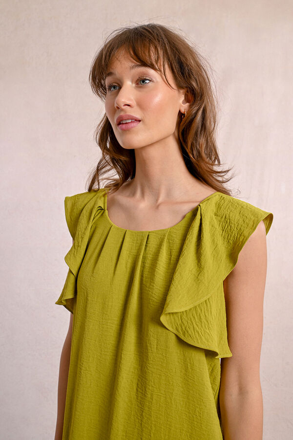 Molly Bracken Vestido de manga curta de borboleta com pregas Verde