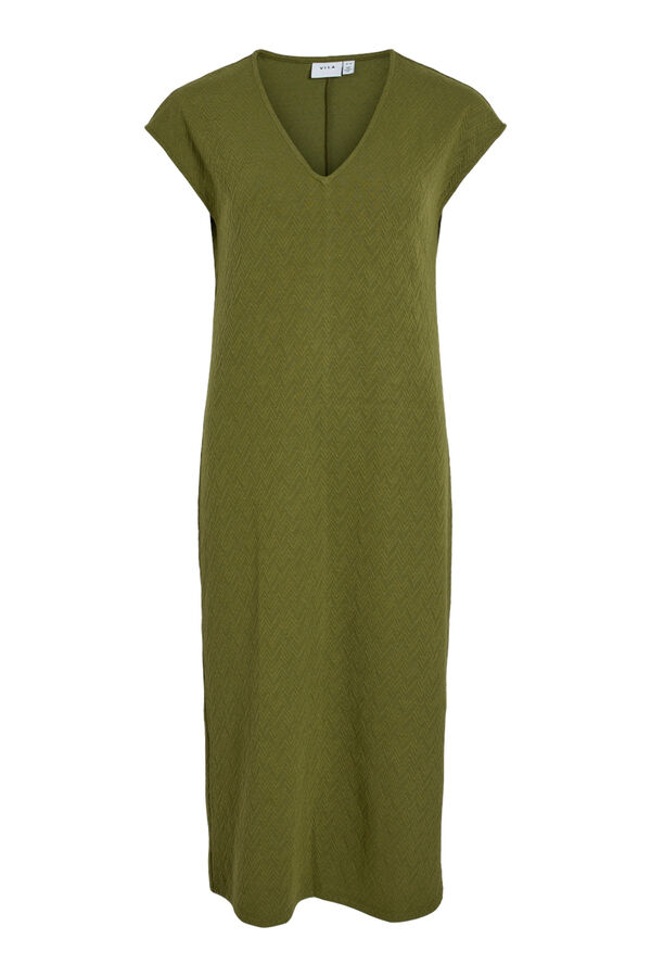 Vila Vestido midi de manga curta Verde