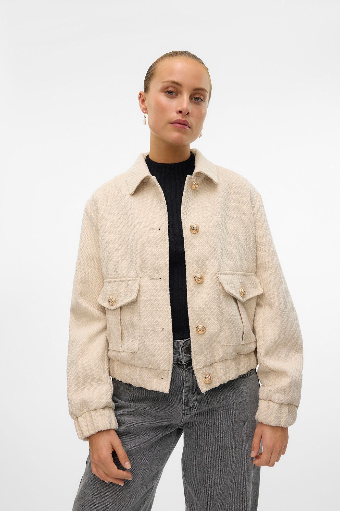 Vero Moda Chaqueta bomber botones dorados