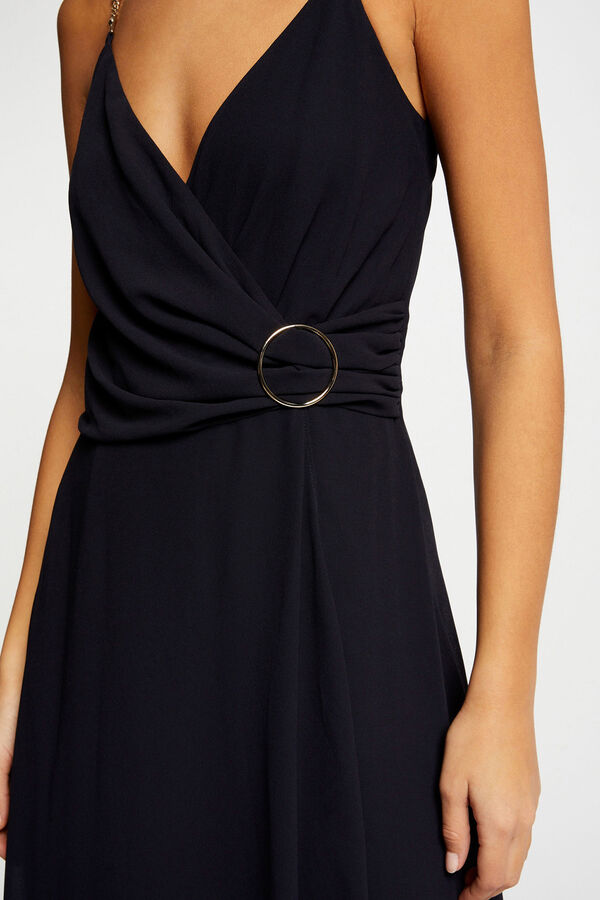 Morgan Vestido midi com al&ccedil;as finas Azul