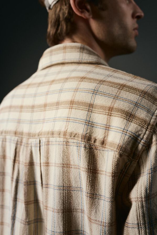 OOTO Sobrecamisa de cuadros Beige
