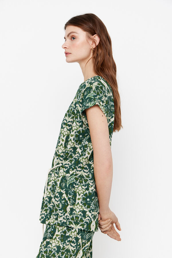 Cortefiel Top estampado cord&oacute;n Estampado verde