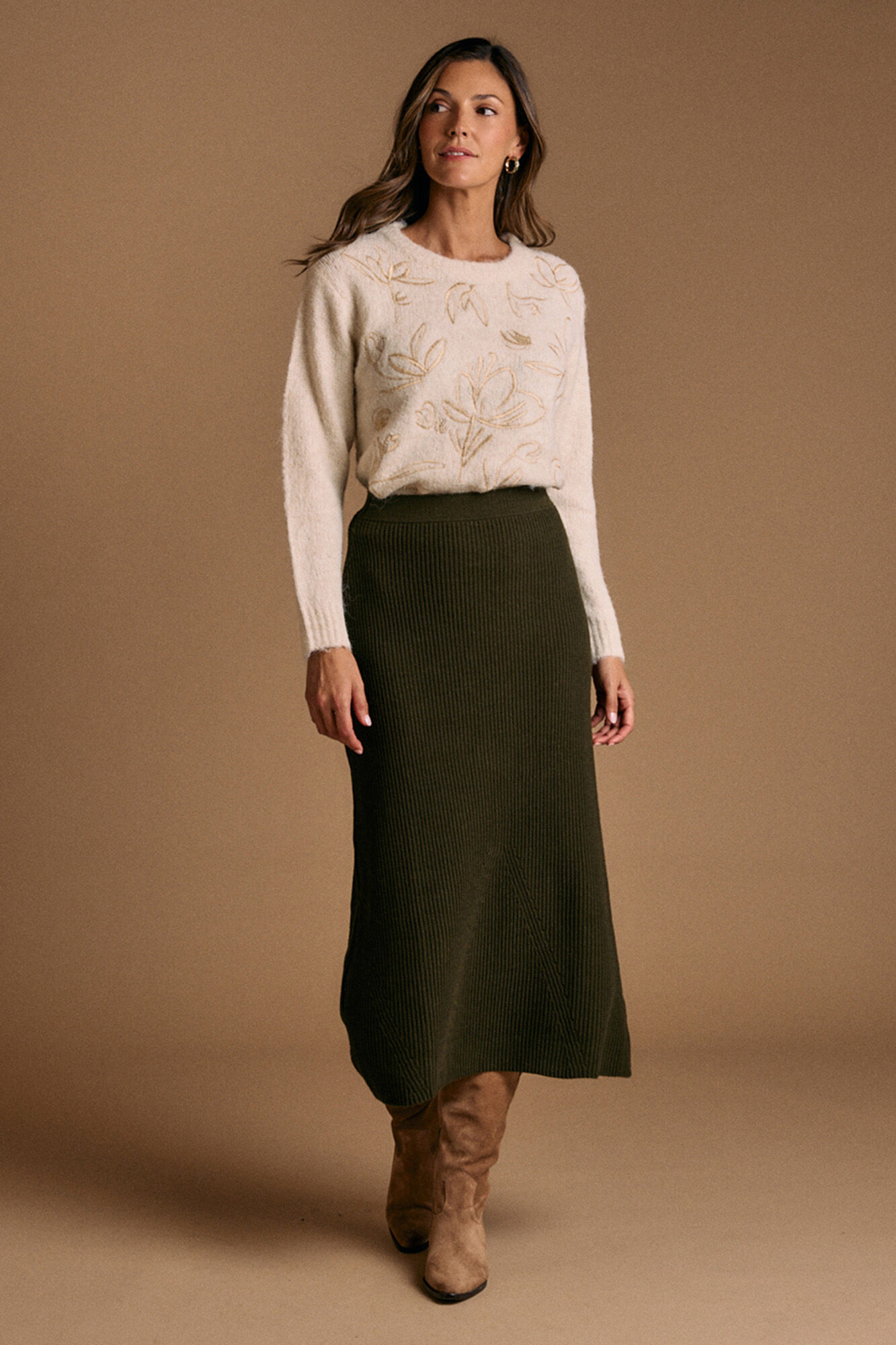 Pol&iacute;n Et Moi Jersey bordados Lurex crudo