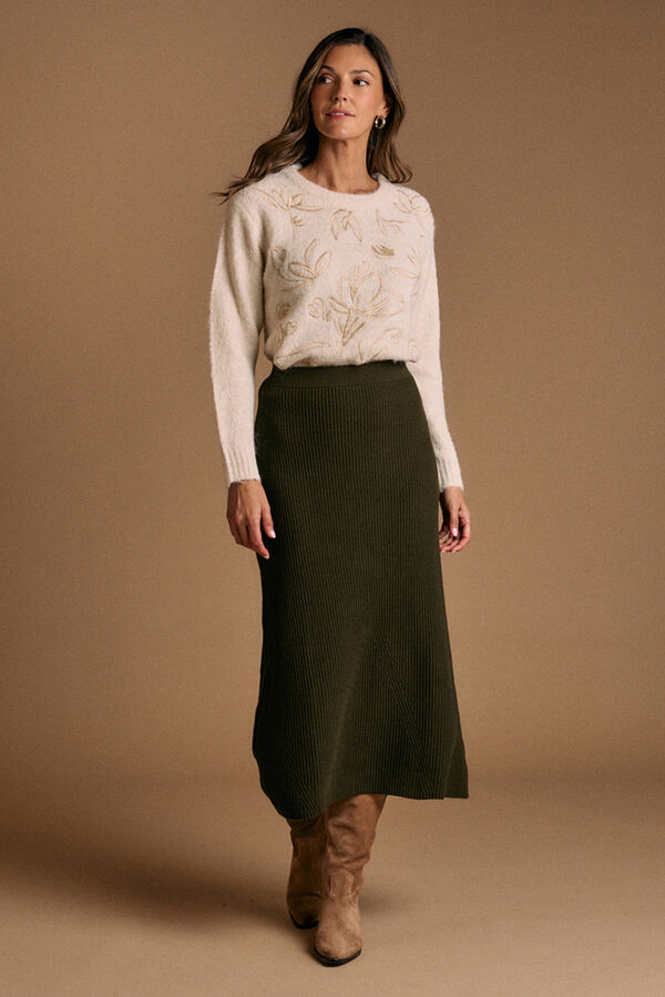 Pol&iacute;n Et Moi Jersey bordados Lurex crudo Marfil