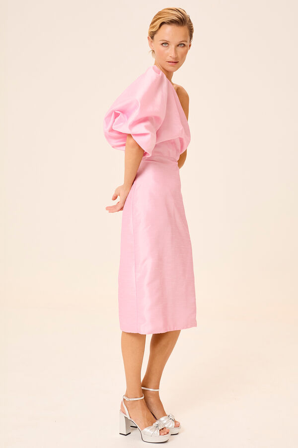 Dolores Promesas Vestido Manga Abullonada Paris Rosa